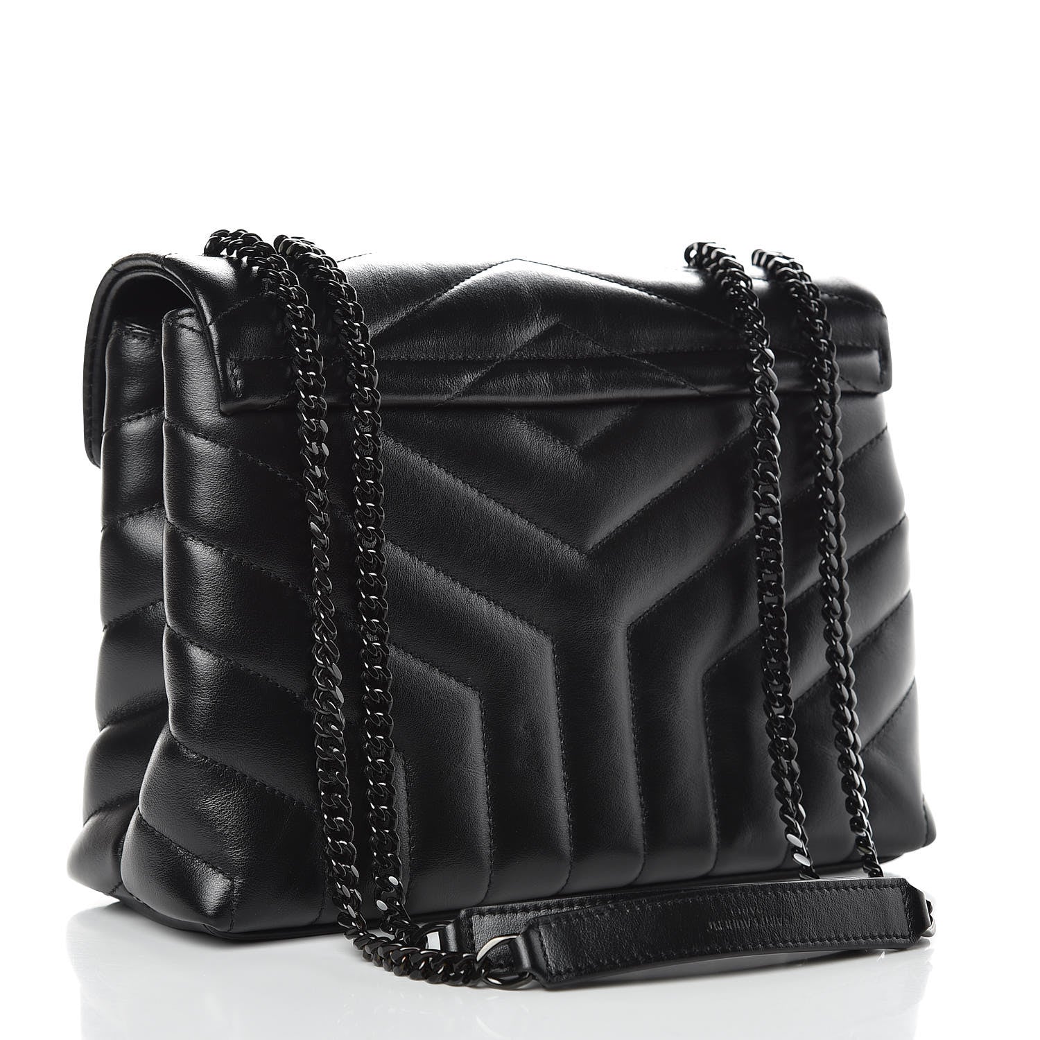 Saint Laurent Calfskin Y Quilted Monogram Small Loulou Chain Satchel Black 3 of 9