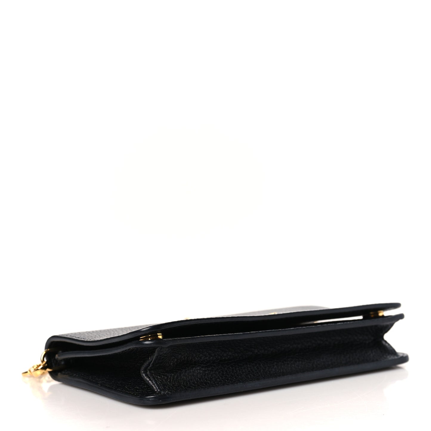 Vitello Daino Metal Chain Wallet Black