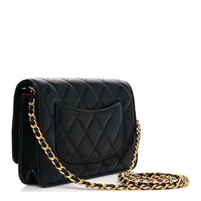 Chanel Lambskin Plexiglass Quilted Coco Love Wallet On Chain WOC Black 2 of 11