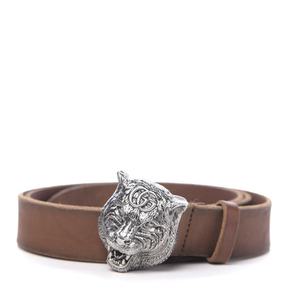 Gucci Cuoio Toscano Nickel Feline Buckle Belt 100 40 Cuir 1 of 7