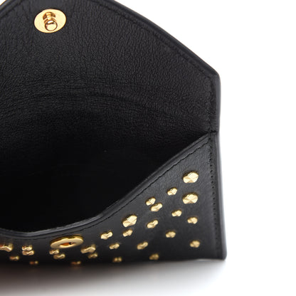Alexander McQueen Calfskin Studded Skull Envelope Card Holder Black 5 of 6