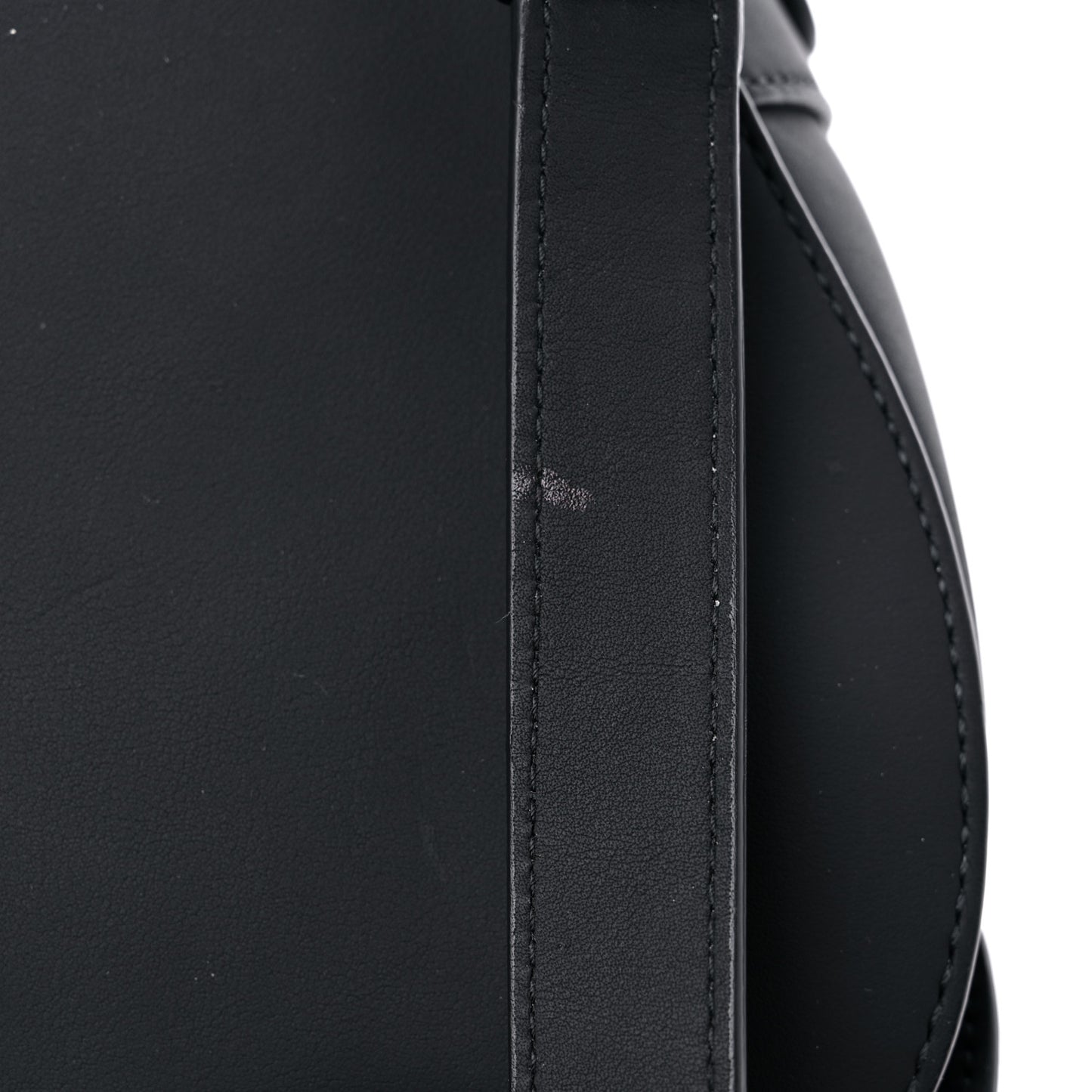 Ultra Matte Calfskin Saddle Bag With Strap Black