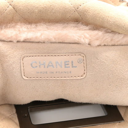Chanel Shearling Quilted Mademoiselle Tote Beige 6 of 8