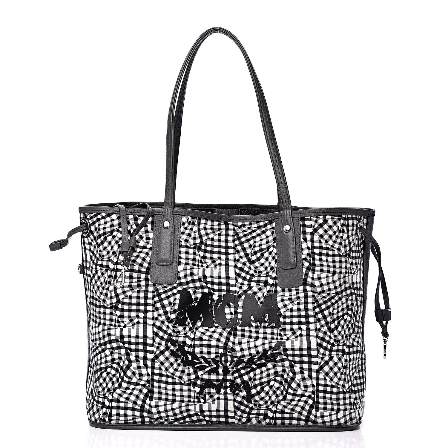 MCM Visetos Medium Liz Reversible Shopper Tote Phantom Grey 2 of 19