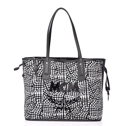 MCM Visetos Medium Liz Reversible Shopper Tote Phantom Grey 2 of 19