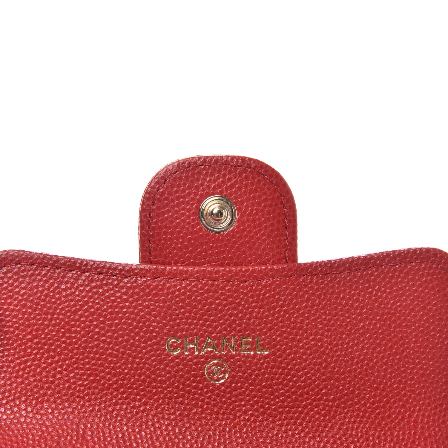 Chanel Caviar Quilted Flap Card Holder Wallet Red 6 of 10
