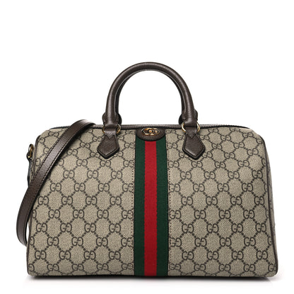 Gucci GG Supreme Monogram Web Medium Ophidia Top Handle Bag Beige Ebony 1 of 10