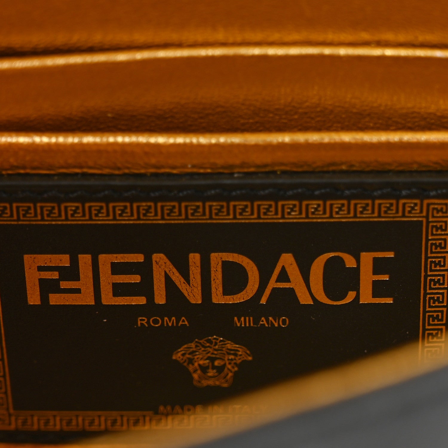 Fendi X VERSACE Calfskin Fendace FF Baguette Black 7 of 11