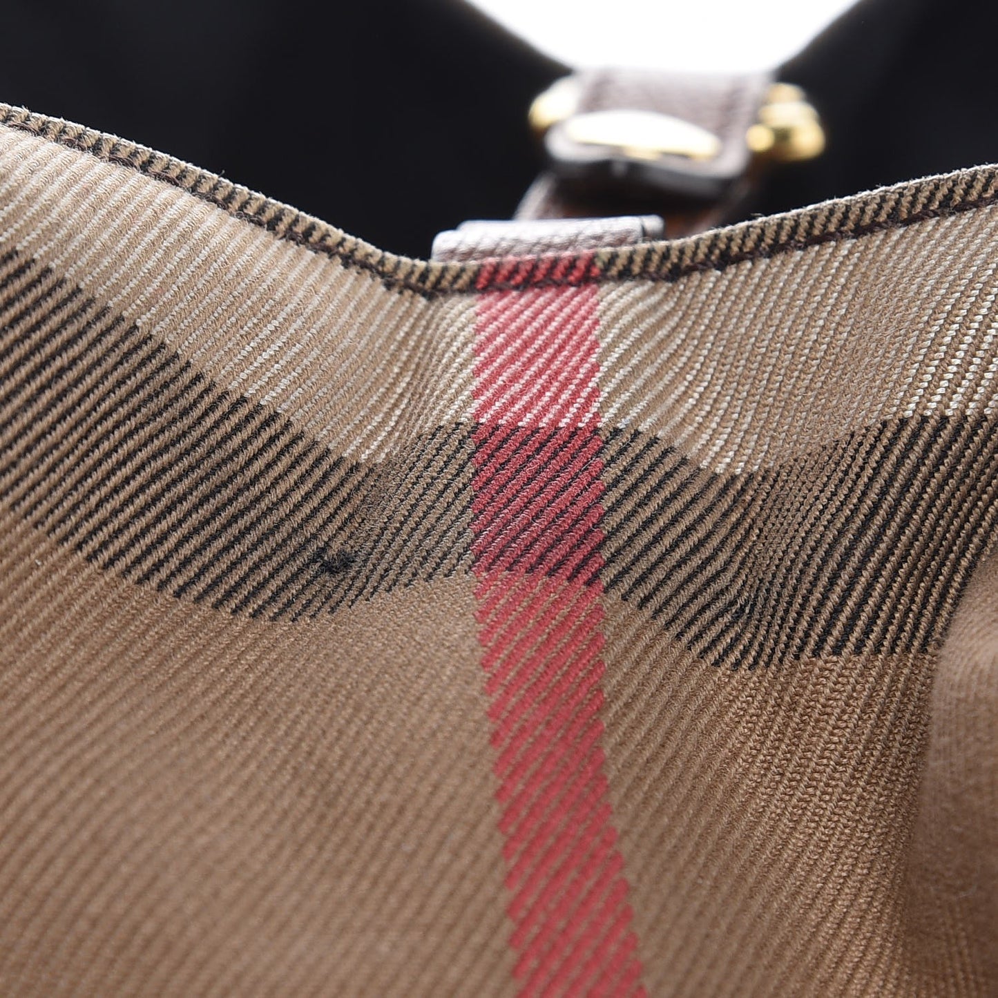 Grainy Calfskin House Check Small Canterbury Tote Tan