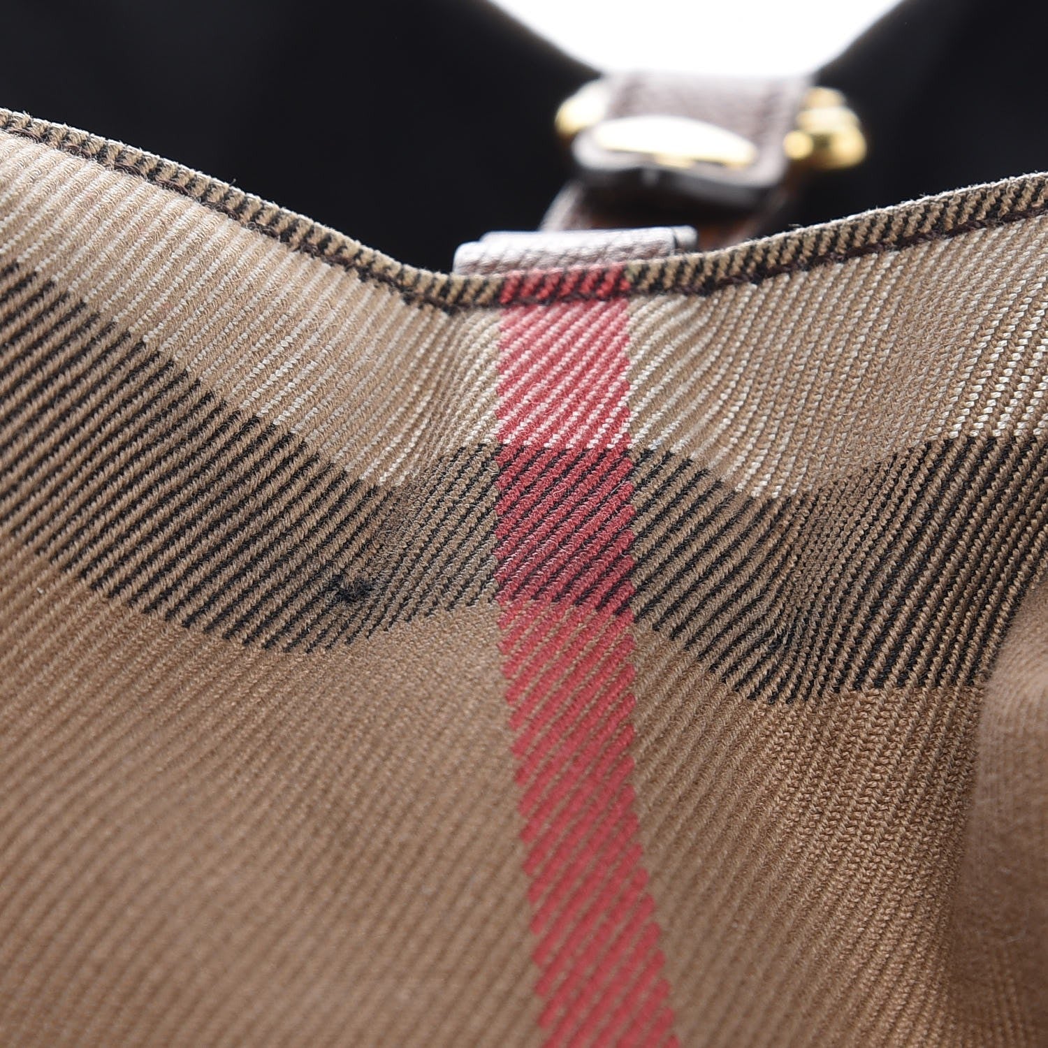 Burberry Grainy Calfskin House Check Small Canterbury Tote Tan 9 of 17