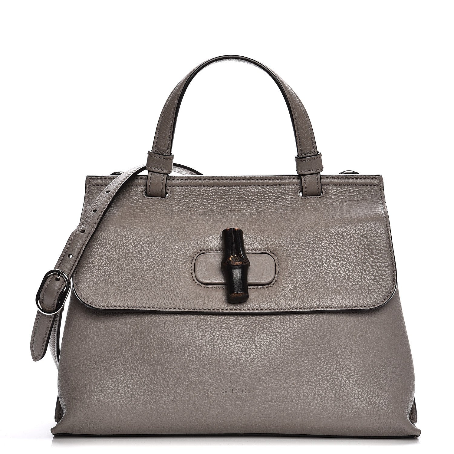 Gucci Cellarius Calfskin Small Bamboo Daily Top Handle Bag Storm Grey 1 of 14