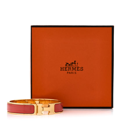 Hermes Enamel Narrow Clic Clac H Bracelet PM Orange Papaye 5 of 5