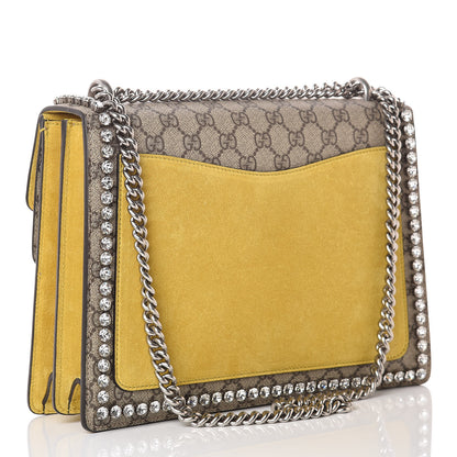 Gucci GG Supreme Monogram Crystal Bow Embroidered Medium Dionysus Shoulder Bag Yellow 4 of 10
