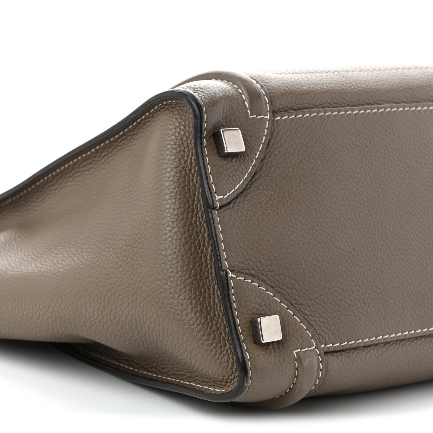 Celine Drummed Calfskin Micro Luggage Souris 8 of 11