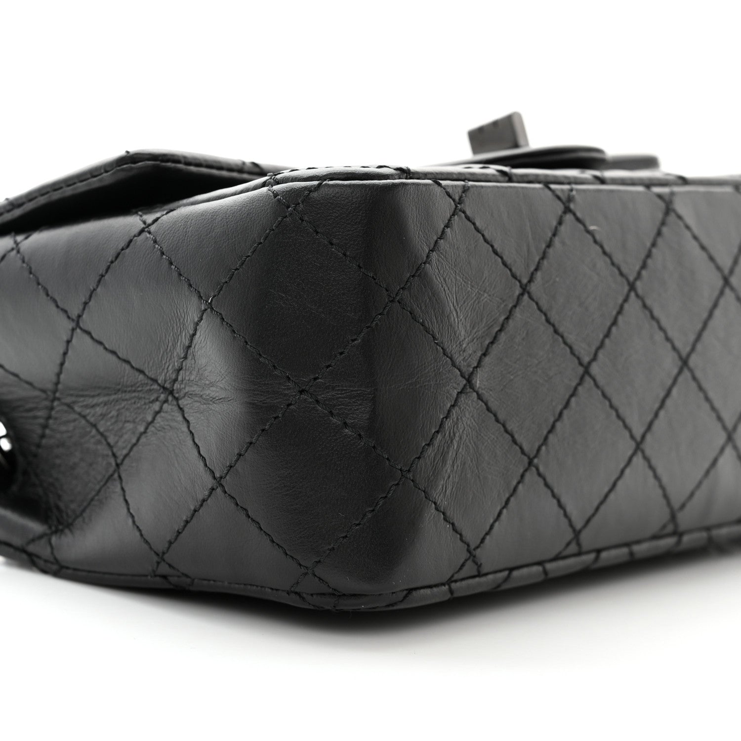 Chanel Aged Calfskin Quilted 2.55 Reissue Mini Flap So Black 9 of 11