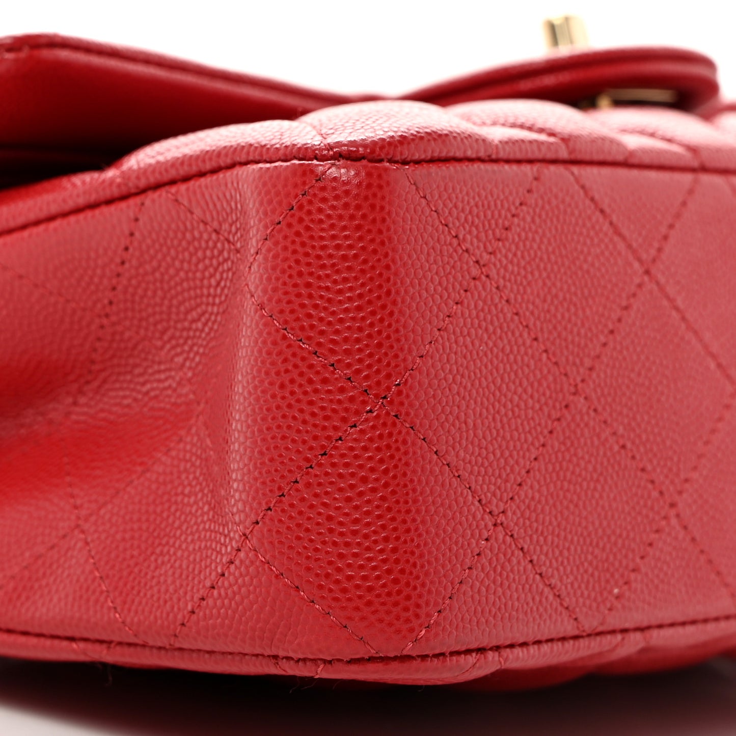 Caviar Quilted Small Double Flap Red