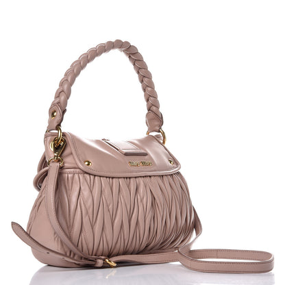 Miu Miu Nappa Matelasse Crystal Coffer Top Handle Cammeo 4 of 9