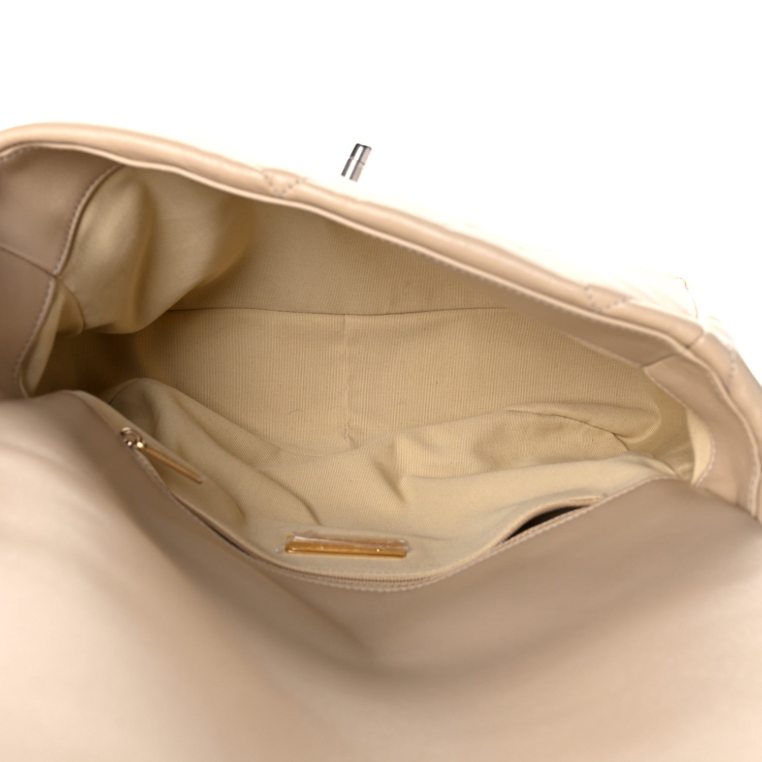 Chanel Lambskin Quilted Large Chanel 19 Flap Beige 4 of 9