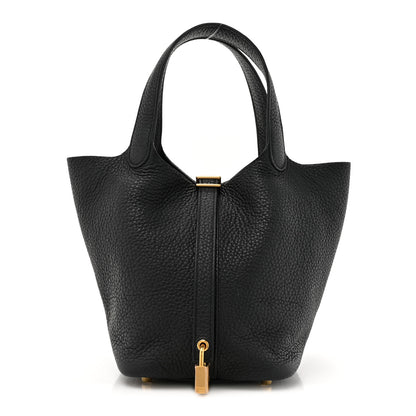 Hermes Taurillon Clemence Picotin Lock 18 PM Black 1 of 12