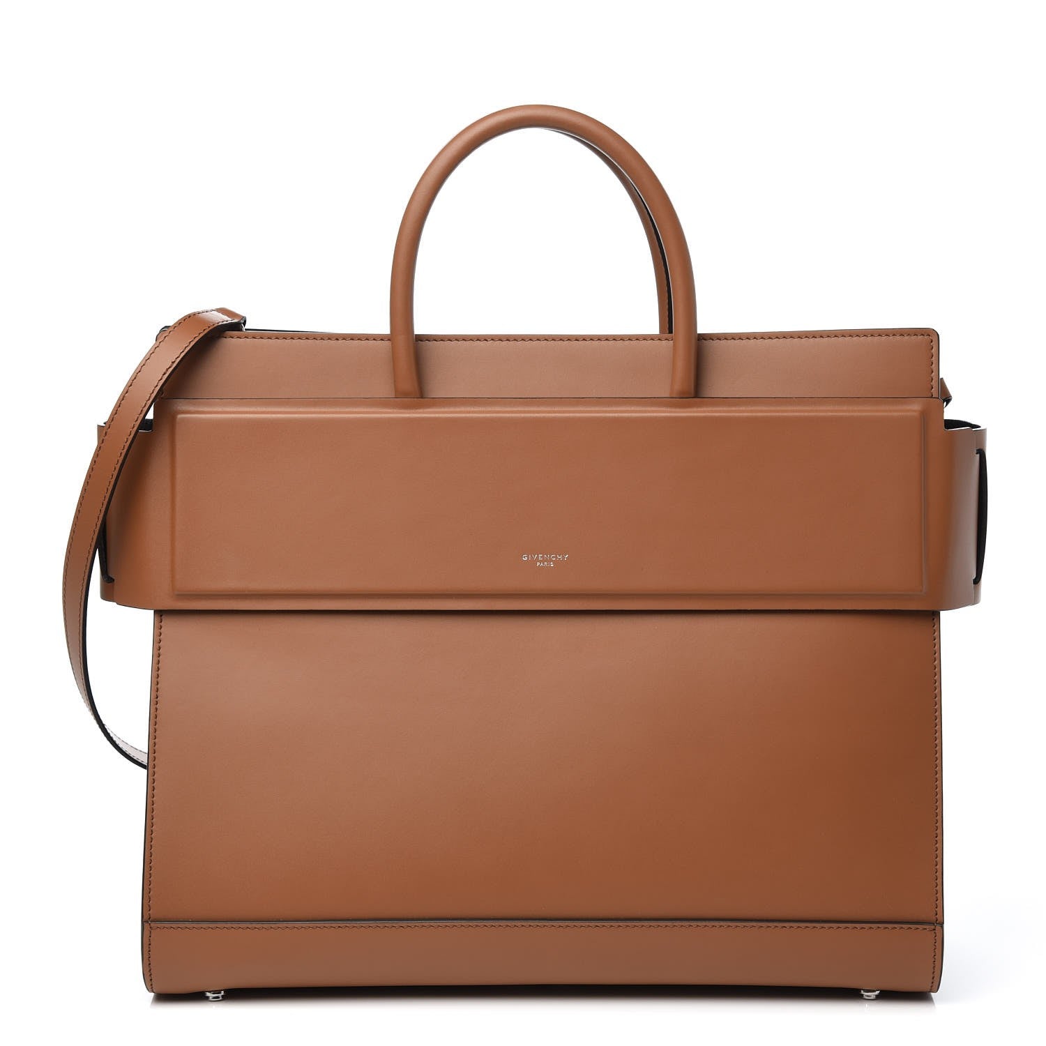 Givenchy Smooth Calfskin Medium Horizon Satchel Caramel 1 of 7