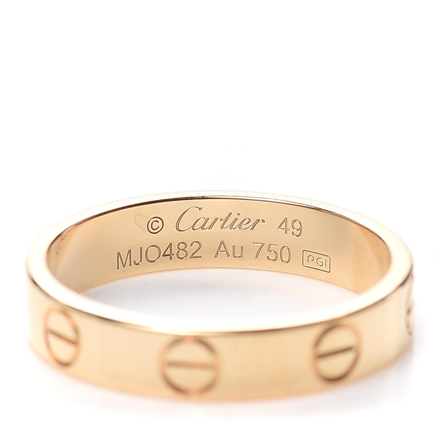 18K Yellow Gold 3.5mm LOVE Wedding Band Ring 49 4.75