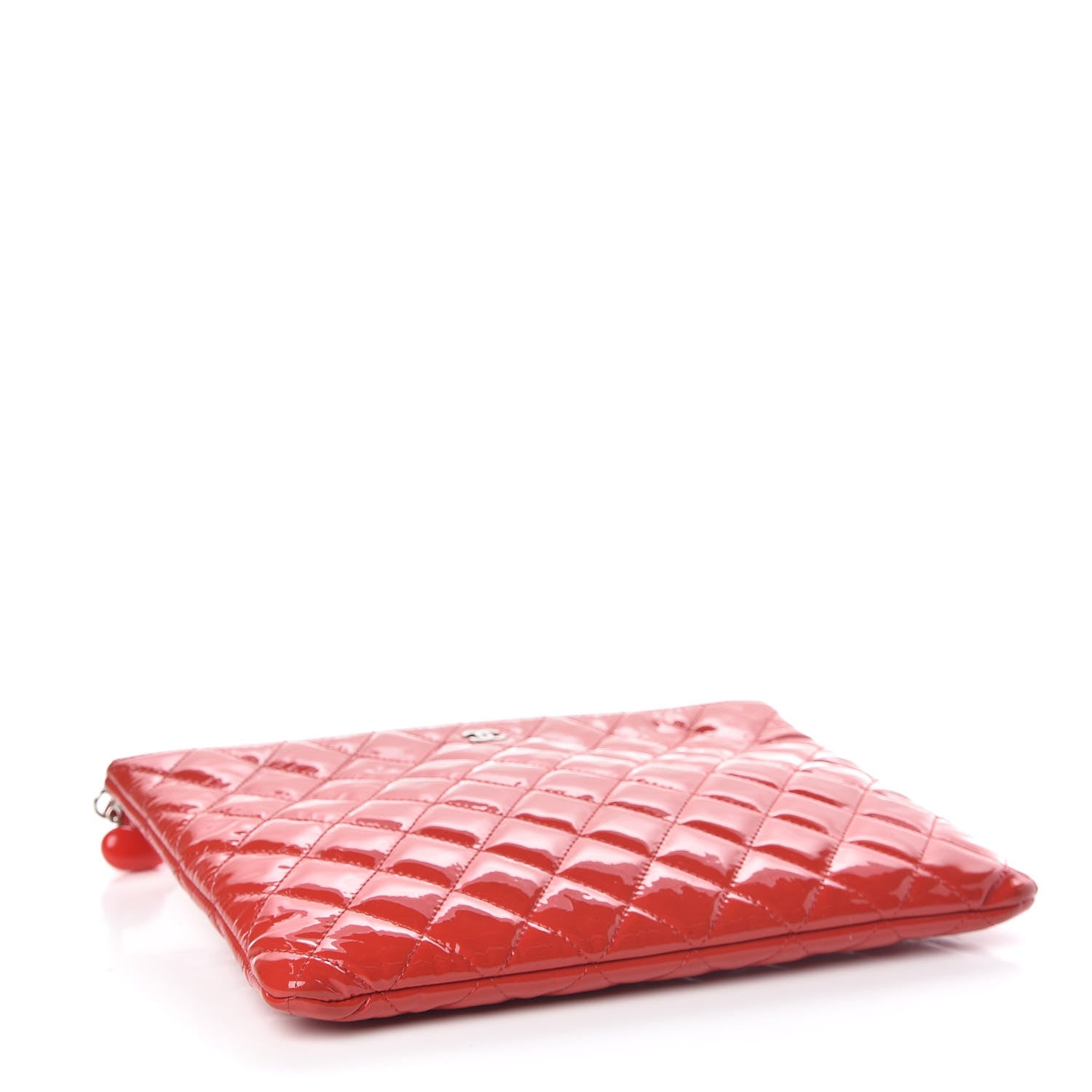 Chanel Patent Calfskin Quilted Valentine Hearts Medium Cosmetic Case Red 4 of 8