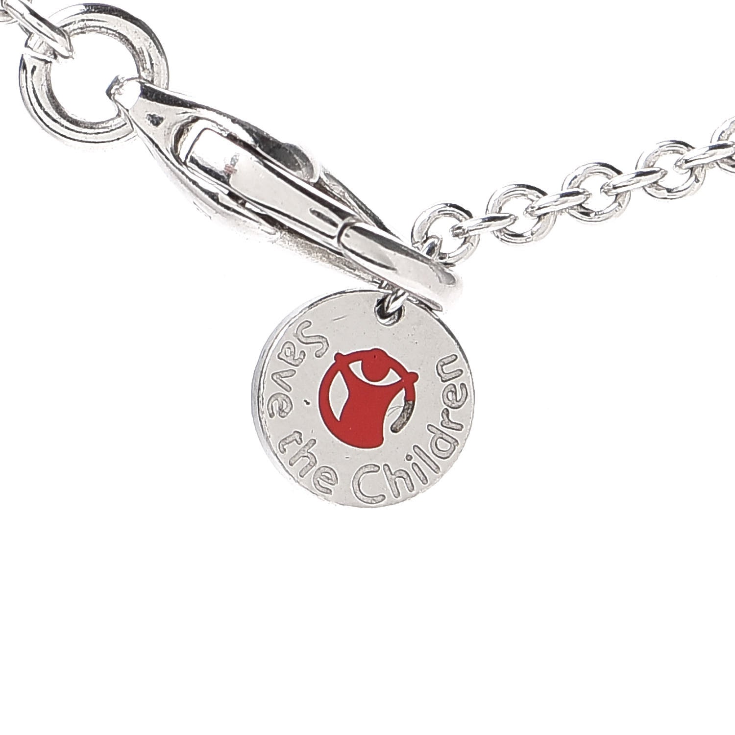 Bulgari Sterling Silver Ceramic Save The Children Pendant Necklace 5 of 6