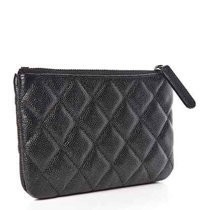 Chanel Iridescent Caviar Quilted Small Cosmetic Case Black 3 of 8