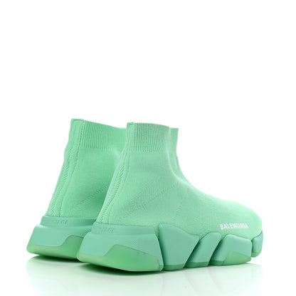 Balenciaga Technical 3D Recycled Knit Womens Speed 2.0 Transparent Sole Sneakers 37 Mint 4 of 8