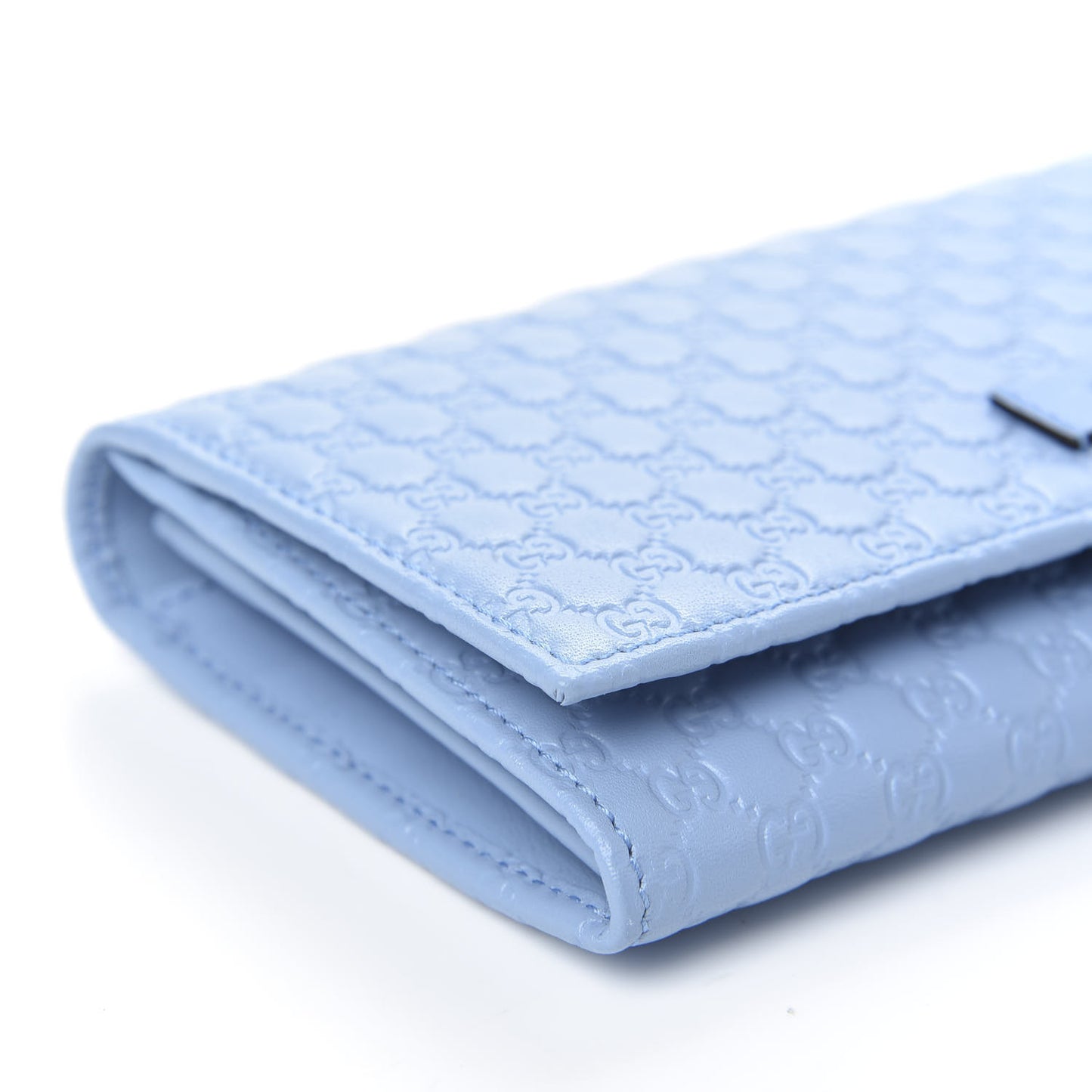 Soft Microguccissima Continental Wallet Mineral Blue