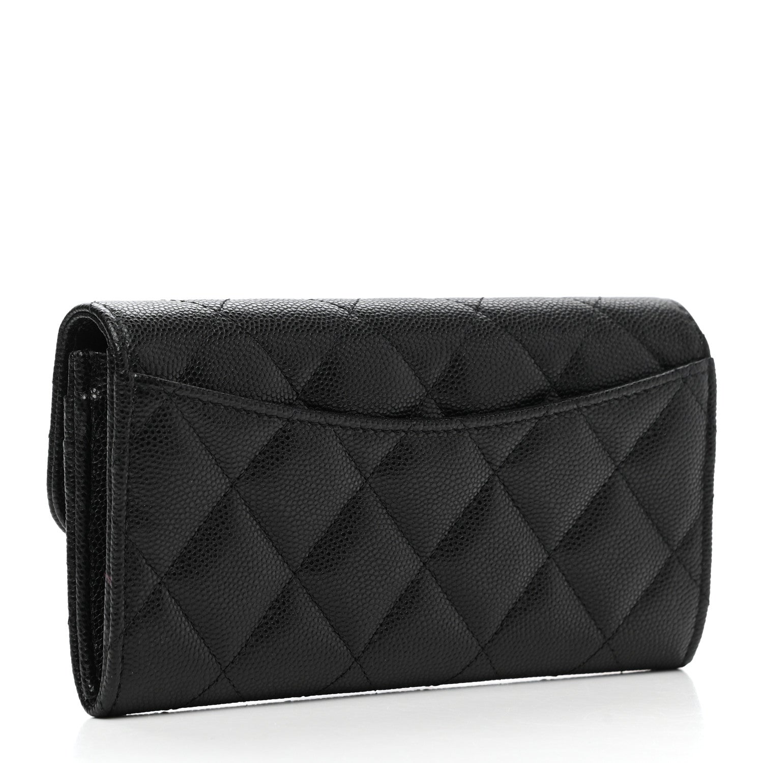 Chanel Caviar Quilted Medium Gusset Flap Wallet Black 3 of 8