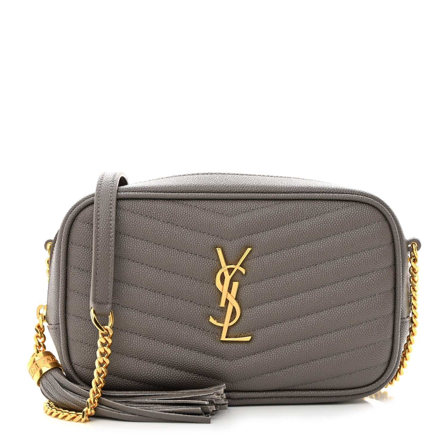 Saint Laurent Grain De Poudre Matelasse Monogram Mini Lou Camera Bag Fog 1 of 10