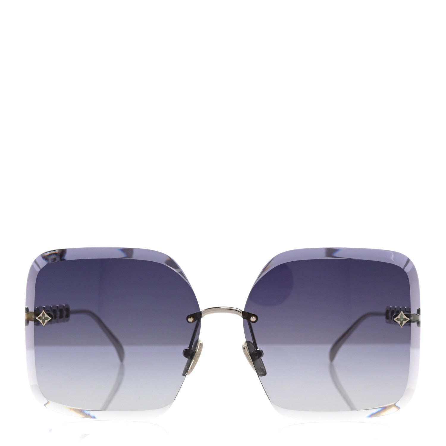 Louis Vuitton Metal LV Jewel Square Sunglasses Z2161U Silver Grey 2 of 9