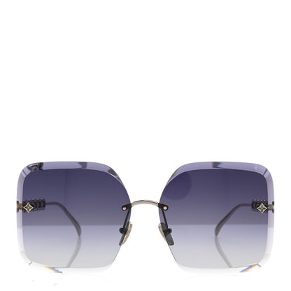 Louis Vuitton Metal LV Jewel Square Sunglasses Z2161U Silver Grey 2 of 9