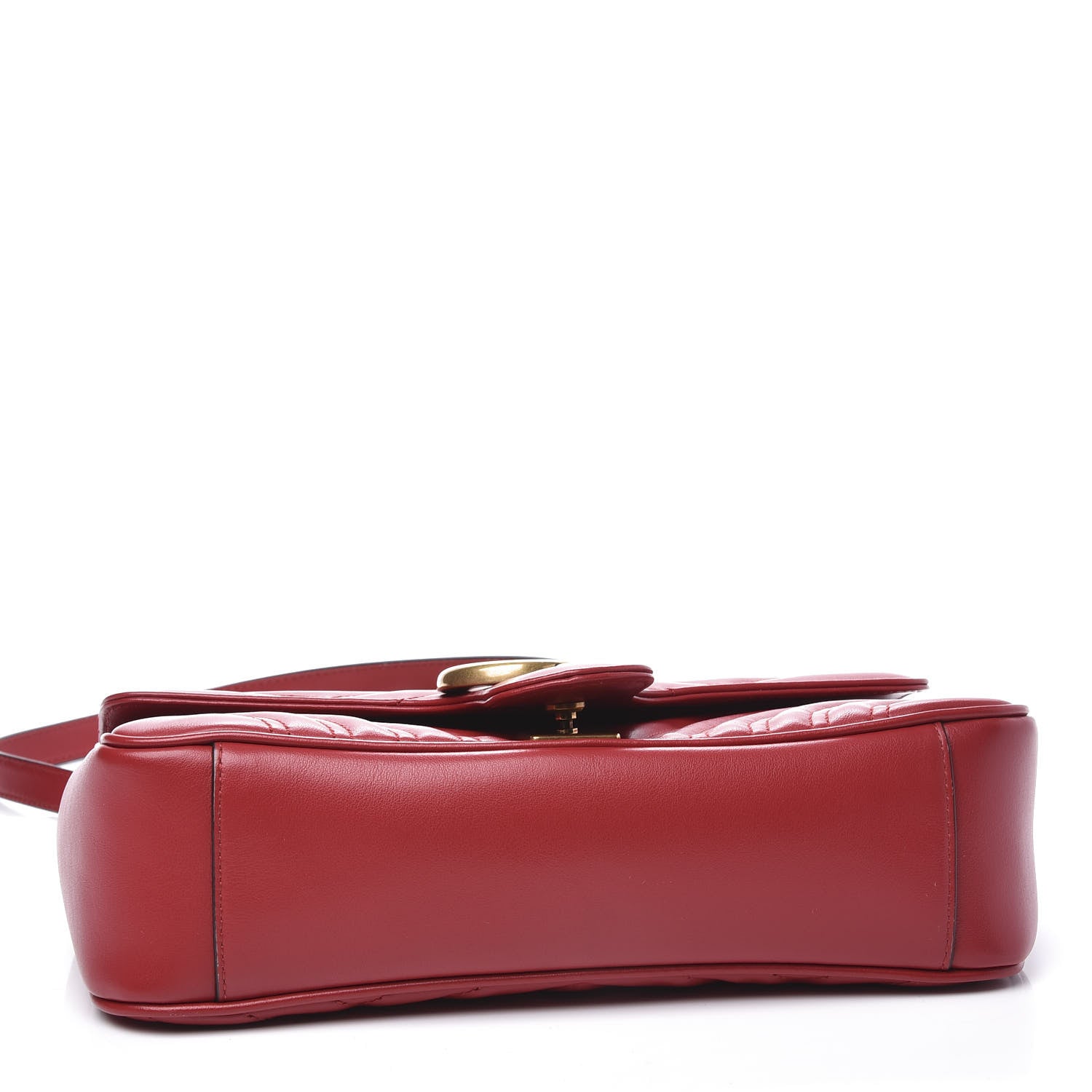 Gucci Calfskin Matelasse Small GG Marmont Shoulder Bag Hibiscus Red 3 of 11