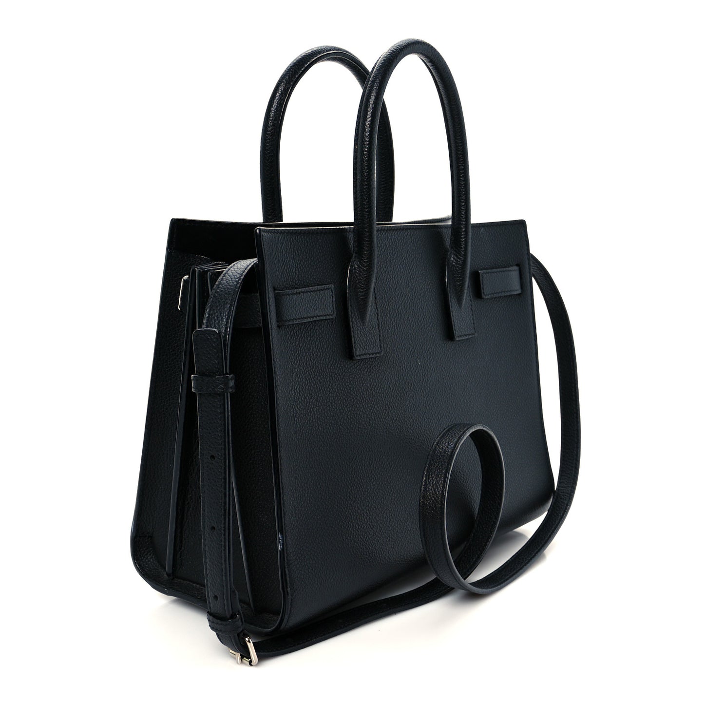 Grained Calfskin Baby Sac De Jour Black