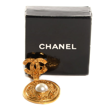 Chanel Pearl CC Drop Brooch Gold 5 of 5