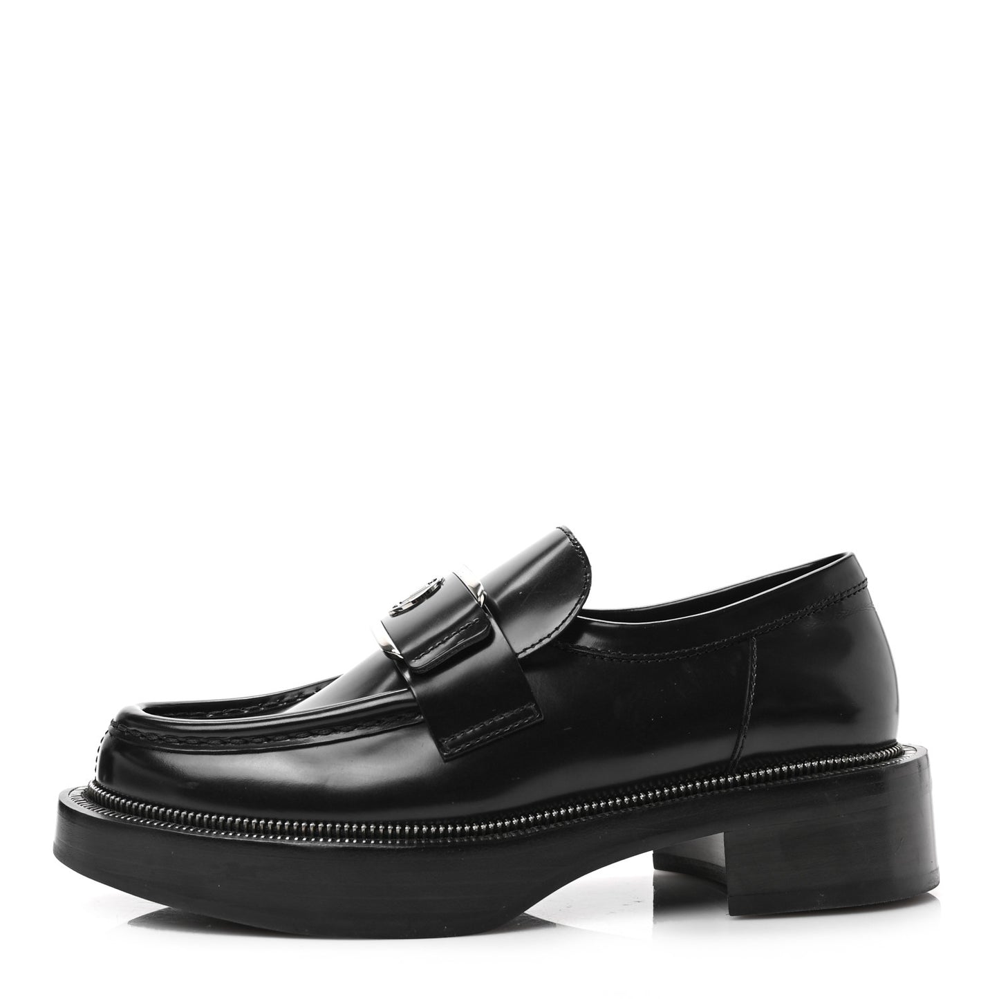 Smooth Calfskin LV Academy Loafers 36 Black
