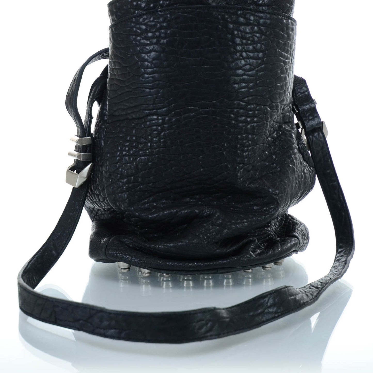 Leather Diego Bucket Bag Black