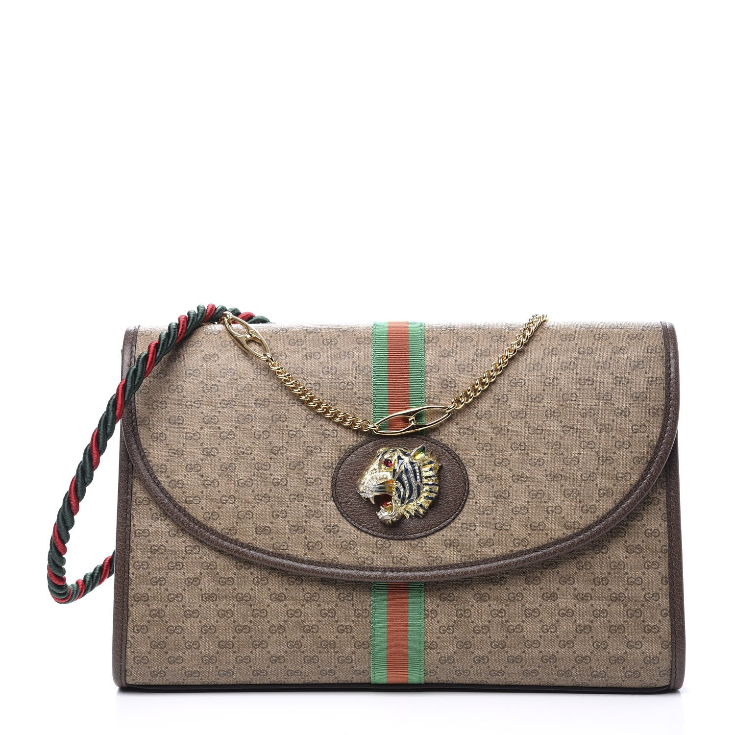 Gucci Mini Vintage GG Supreme Monogram Web Medium Rajah Slim Flap Shoulder Bag Beige New Acero 1 of 10