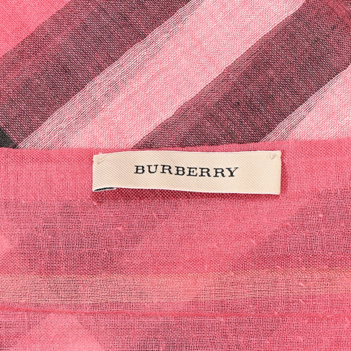 Wool Silk House Check Lightweight Scarf Rose