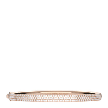 Tiffany 18K Rose Gold Diamond Metro Three-row Hinged Bangle Bracelet 1 of 3