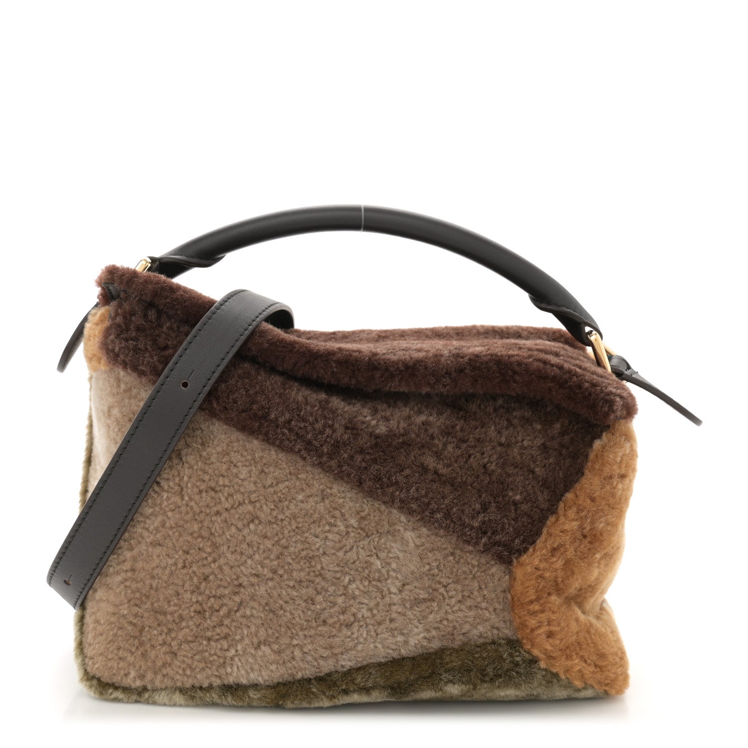 Loewe Shearling Small Puzzle Edge Bag Multicolor 1 of 10