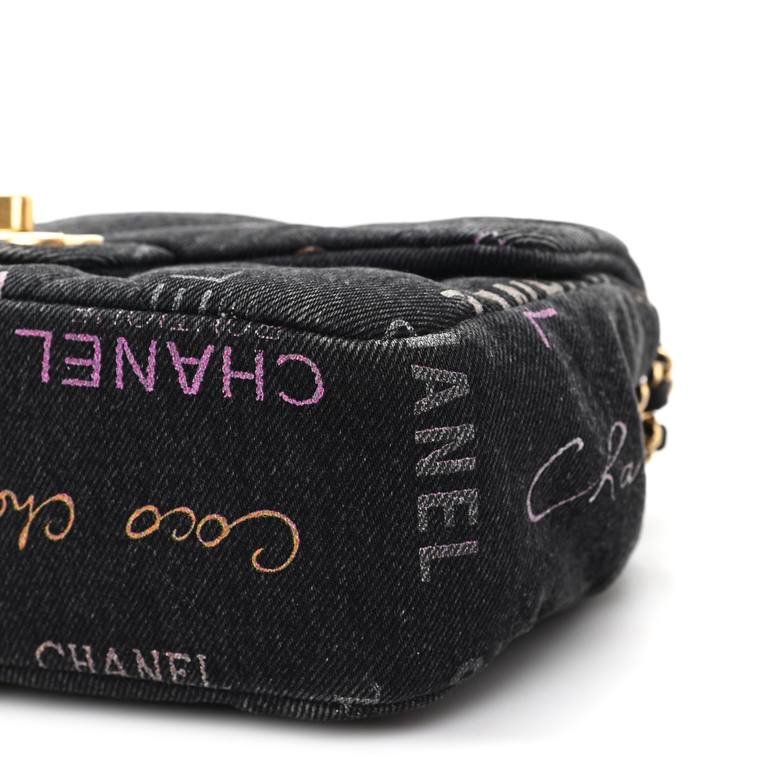 Chanel Denim Quilted Denim Mood Mini Rectangular Flap Black Multicolor 9 of 10