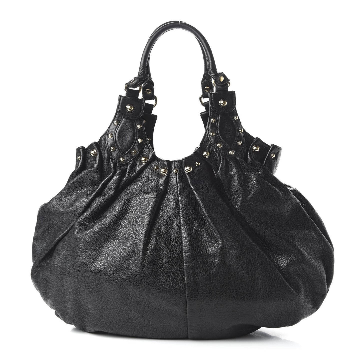 Calfskin Studded Large Pelham Tote Black