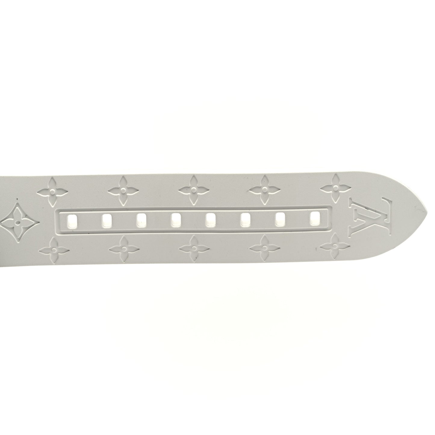 Rubber Monogram Tambour Watch Strap White