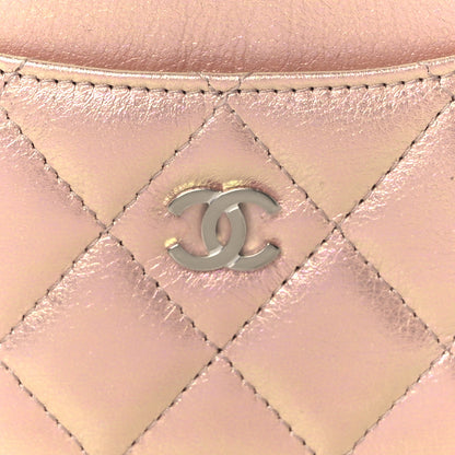 Chanel Iridescent Calfskin Quilted Card Holder Pink 9 of 10