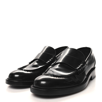 Chanel Shiny Calfskin Logo Loafers 38.5 Black 3 of 9