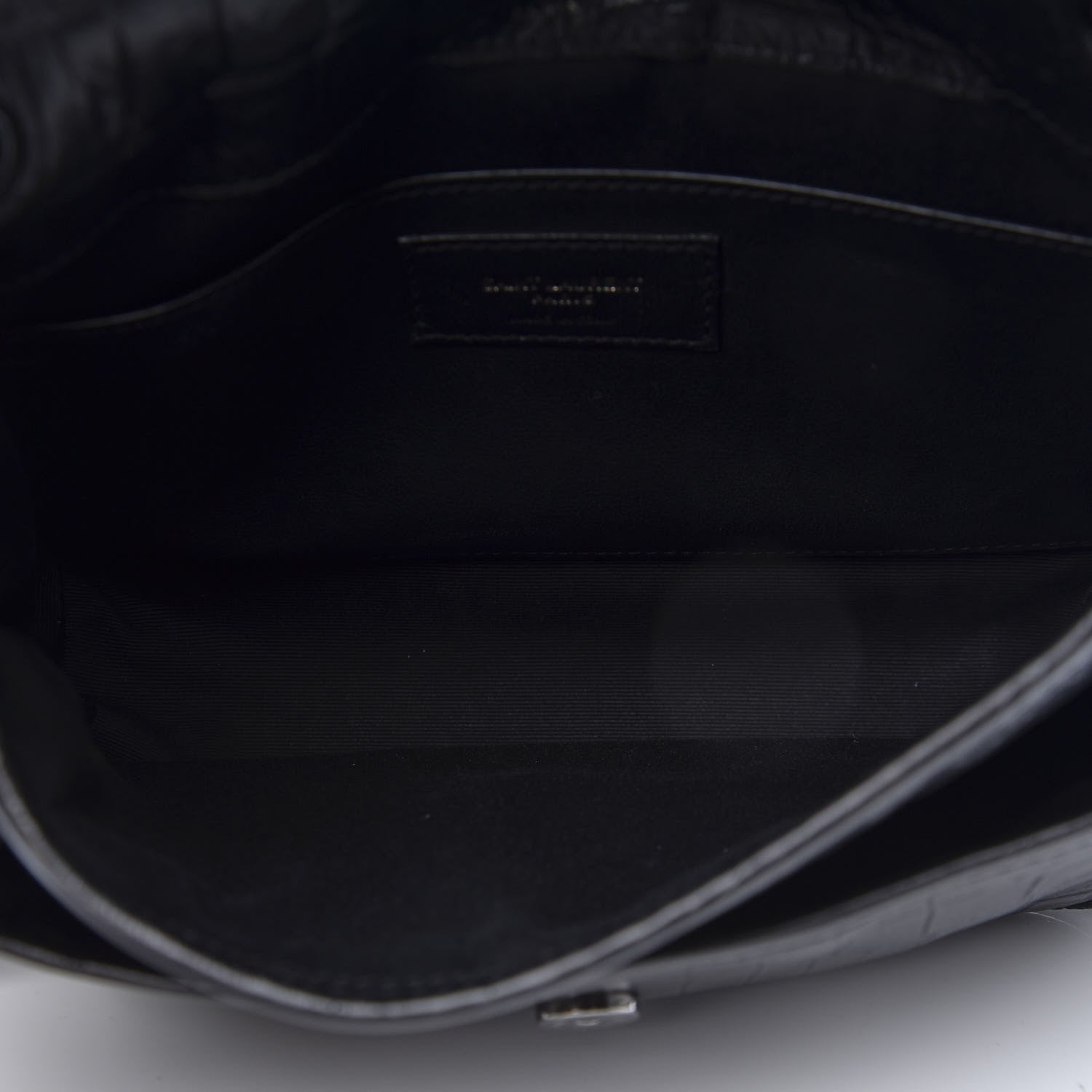 Saint Laurent Calfskin Crocodile Embossed Matelasse Monogram Baby Niki Chain Satchel Black 5 of 10