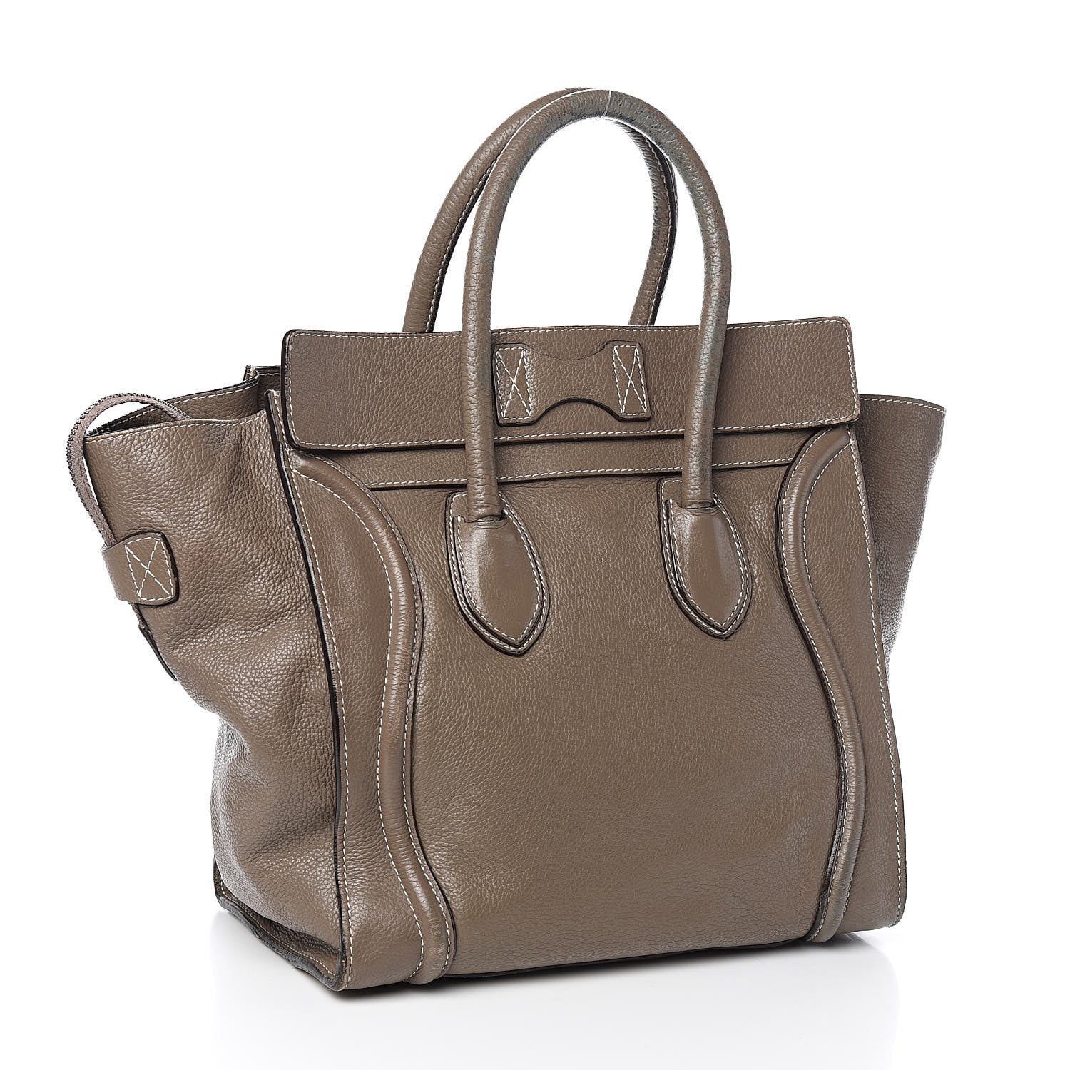 Celine Drummed Calfskin Mini Luggage Souris 3 of 14